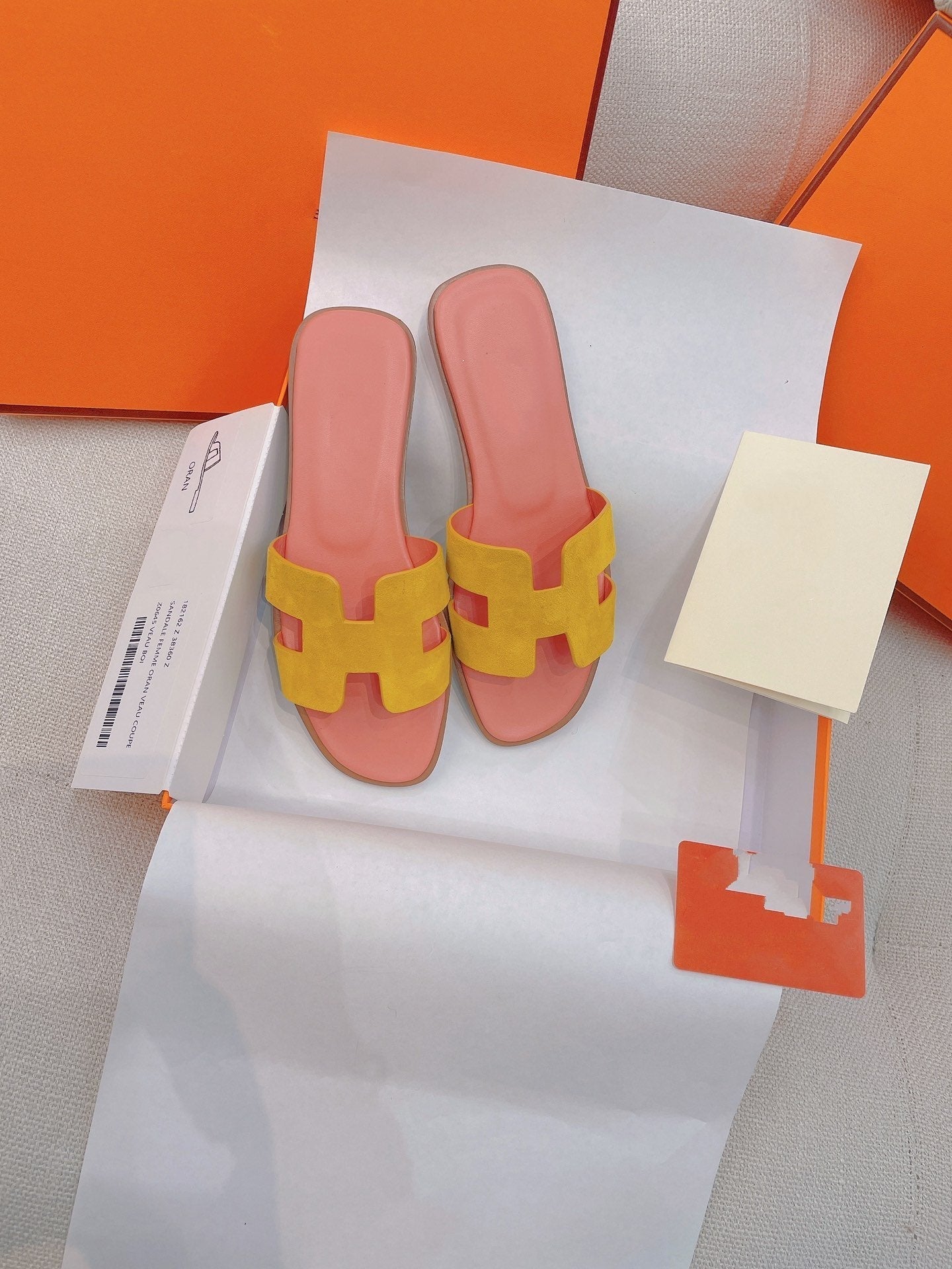 0ran Sandal Light Pink/Yellow Suede、mysite、Cacoeks