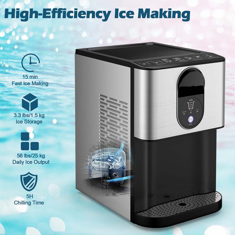 Eletriclife Self Dispensing Nugget Ice Maker Countertop with Soft Chewable Pellet Ice Cubes