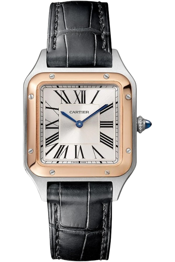 Cartier Santos Ref. W2SA0038 Super Clone Watch – Two-Tone Steel & Rose Gold White Dial Fake Replica