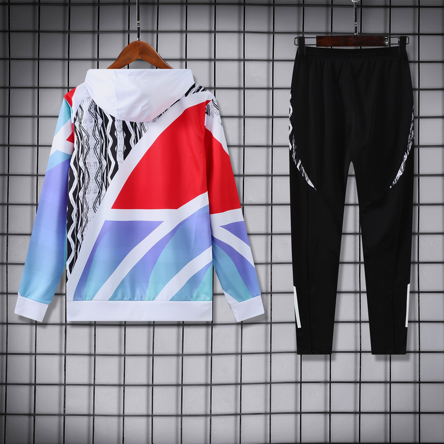 UltraTrikot-Arsenal 24-25 Pre-Match Training Hoodie Set - White Top and Black Pants