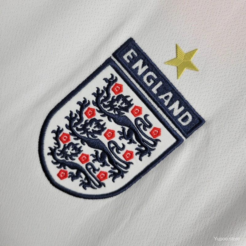 Higojerseys-Retro England 2006 Home Long Sleeve Jersey