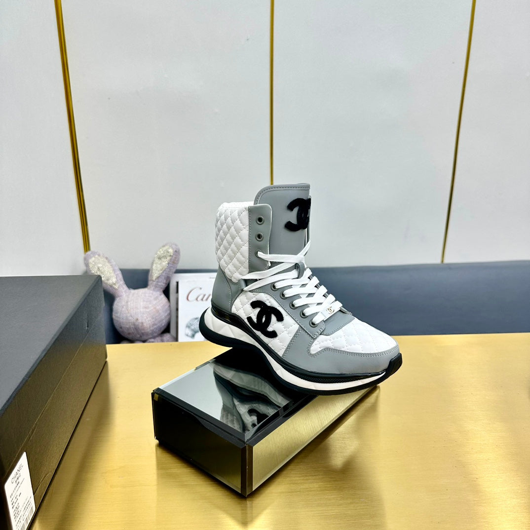 ATHLETIC SHOES IN WHITE MIX ASH GRAY CALFSKIN、mysite、Cacoeks