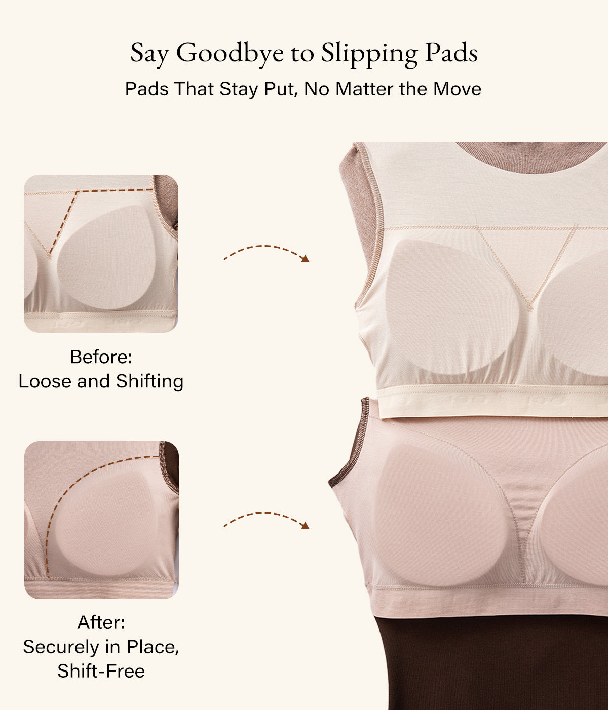 Say goodbye to slipping pads��stay secure no matter the move