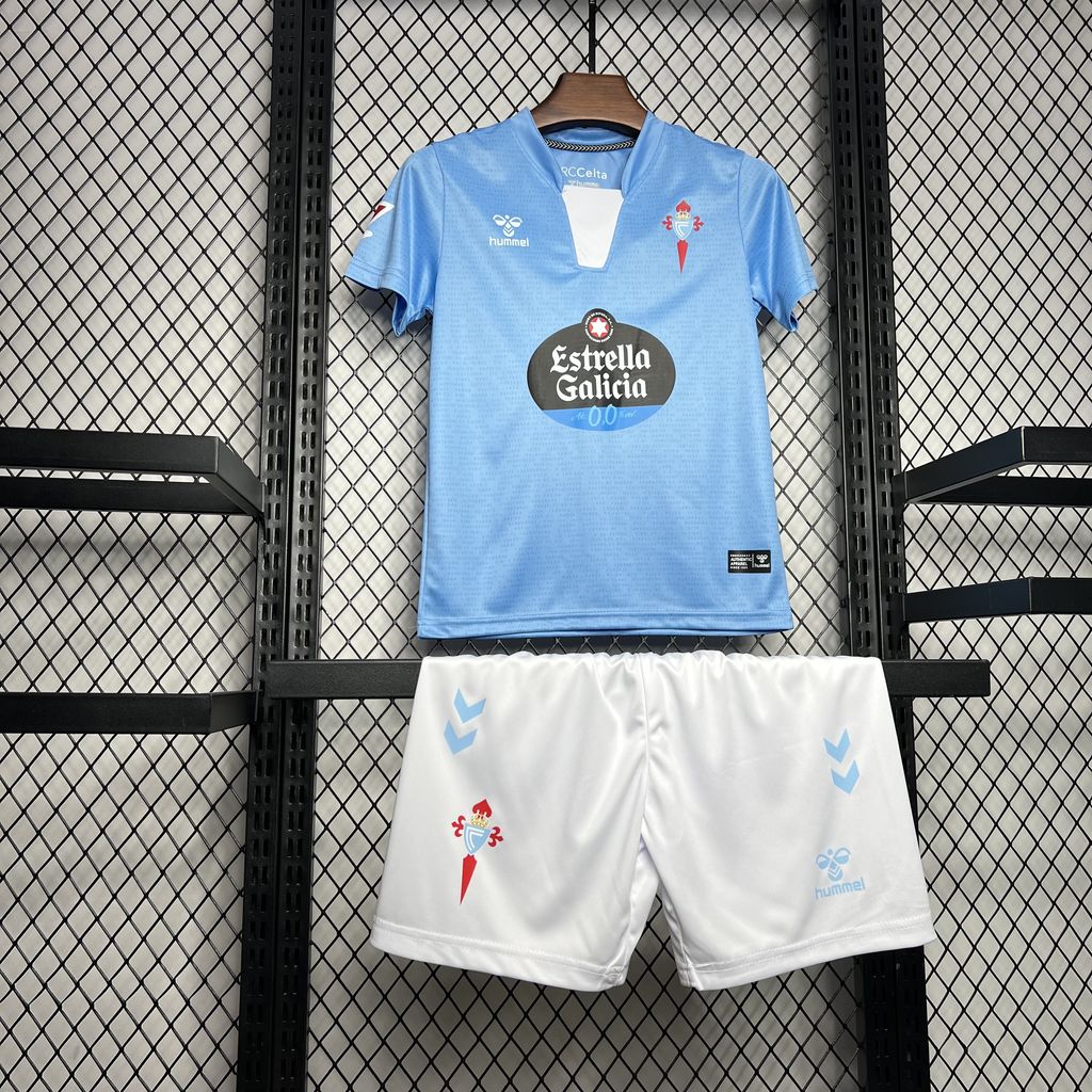 Higojerseys-Celta Vigo 24-25 Home Stadium Kids Kit