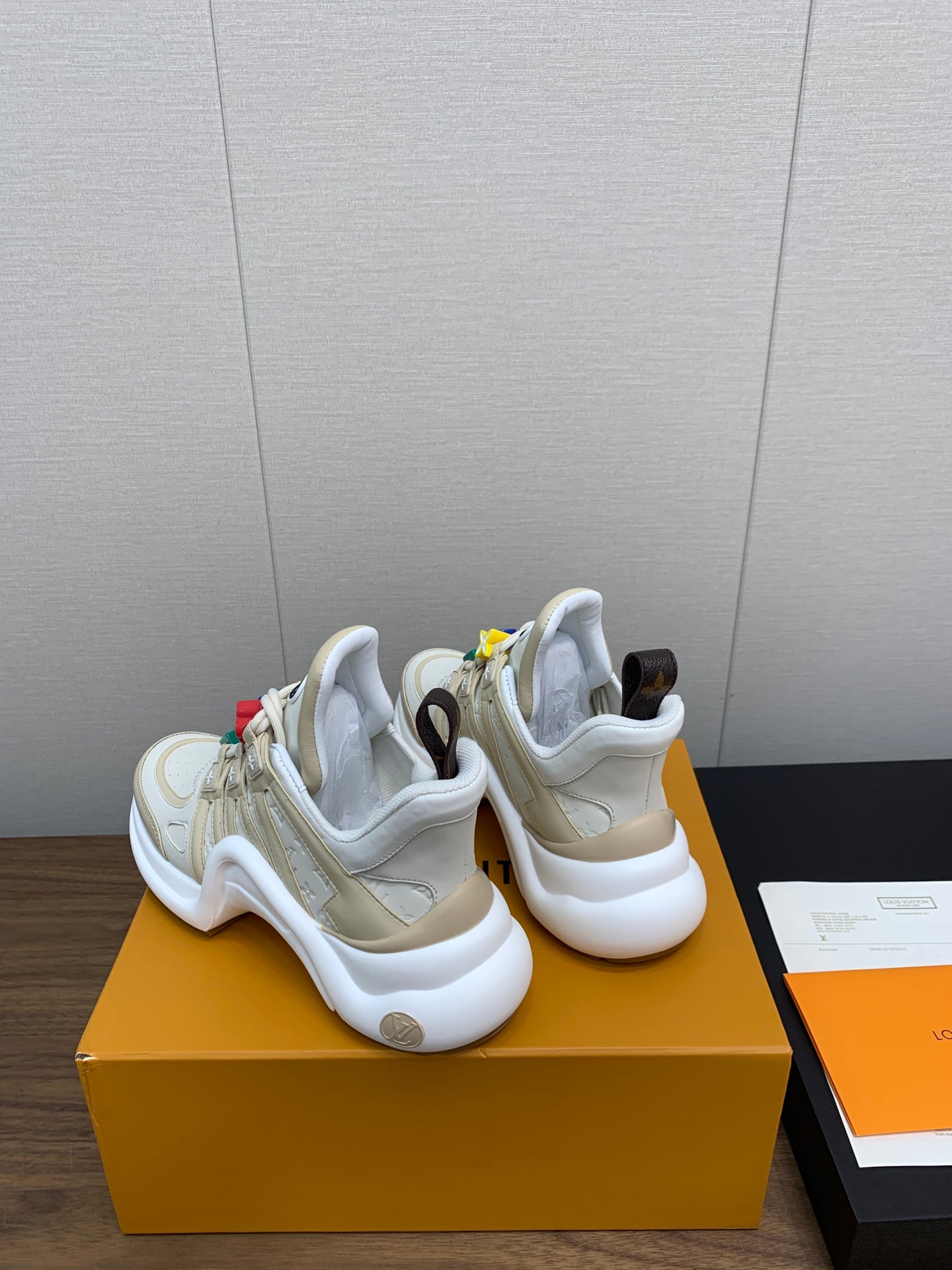 LV ARCHLIGHT SNEAKER BEIGE MIX CAMEL BROWN CALFSKIN、mysite、Cacoeks