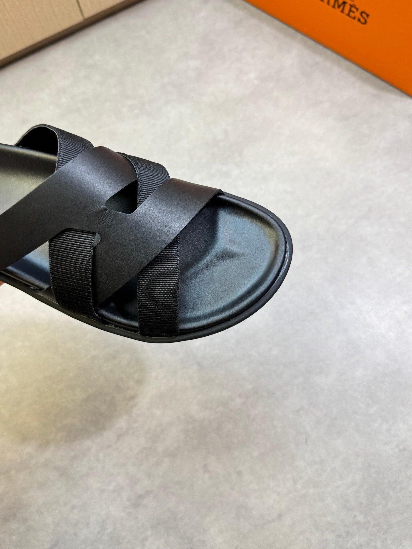 KAZIMIR SANDAL IN BLACK CALFSKIN AND CANVAS、mysite、Cacoeks