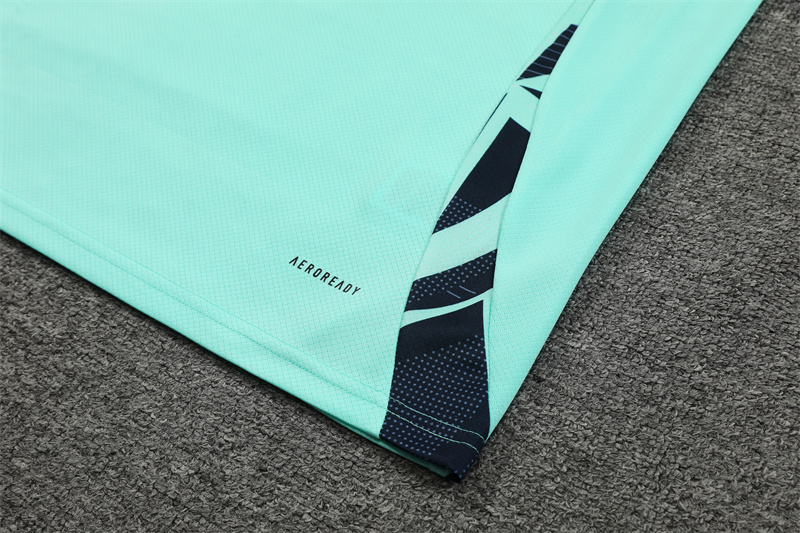 ManixJersey.com | Real Madrid 24-25 Short-Sleeve Training Set - Lake Blue -Customize Name, Number and Patch | Worldwide Shipping