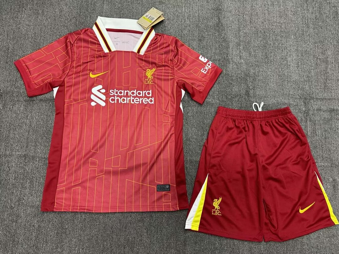 24/25 Liverpool Home Soccer Jersey Kids Size Suit Children’s Liverpool shirts-mysite Custom Football Kit- Nextkits