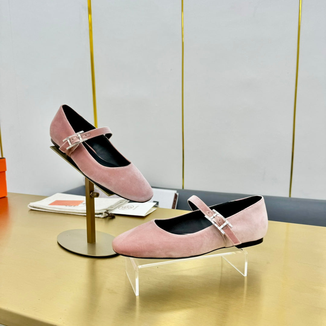 HM BALLET FLATS IN LIGHT PINK SUEDE、mysite、Cacoeks