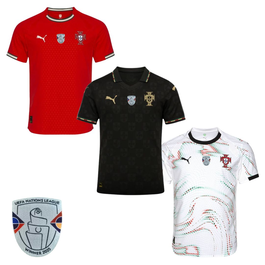 Portugal Fan Jersey Home, Away e Black Panther 2025/26 - Kit 3 Fan Jersey-mysite Custom Football Kit- Nextkits