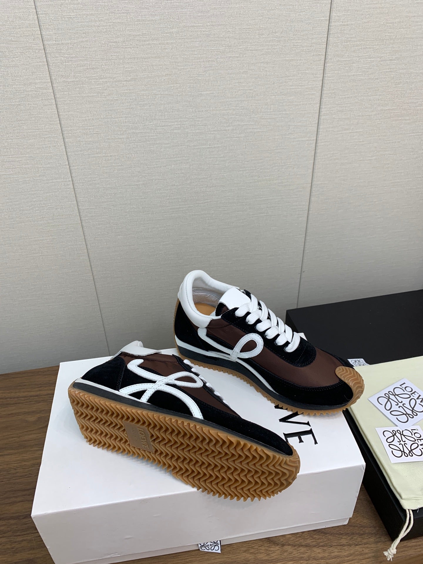 LW FLOW RUNNER SNEAKER BROWN BLACK SUEDE、mysite、Cacoeks