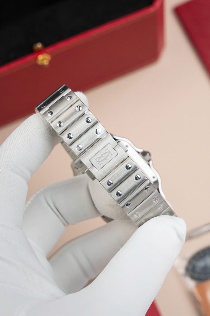 Đồng Hồ Nữ Cartier Santos WSA0065 Replica 11 Mặt Nâu Nhà Máy BV 35mm (2)