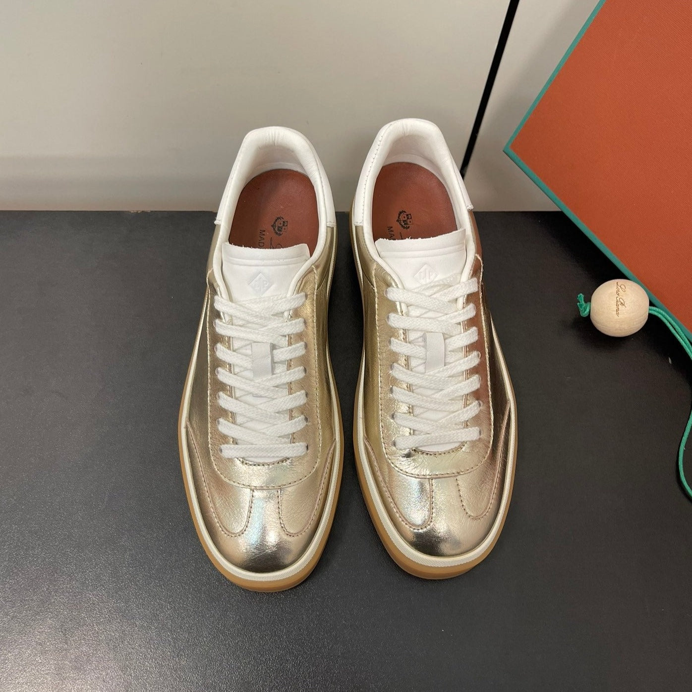 LP TENNIS WALK SNEAKERS LIGHT GOLD CALFSKIN、mysite、Cacoeks