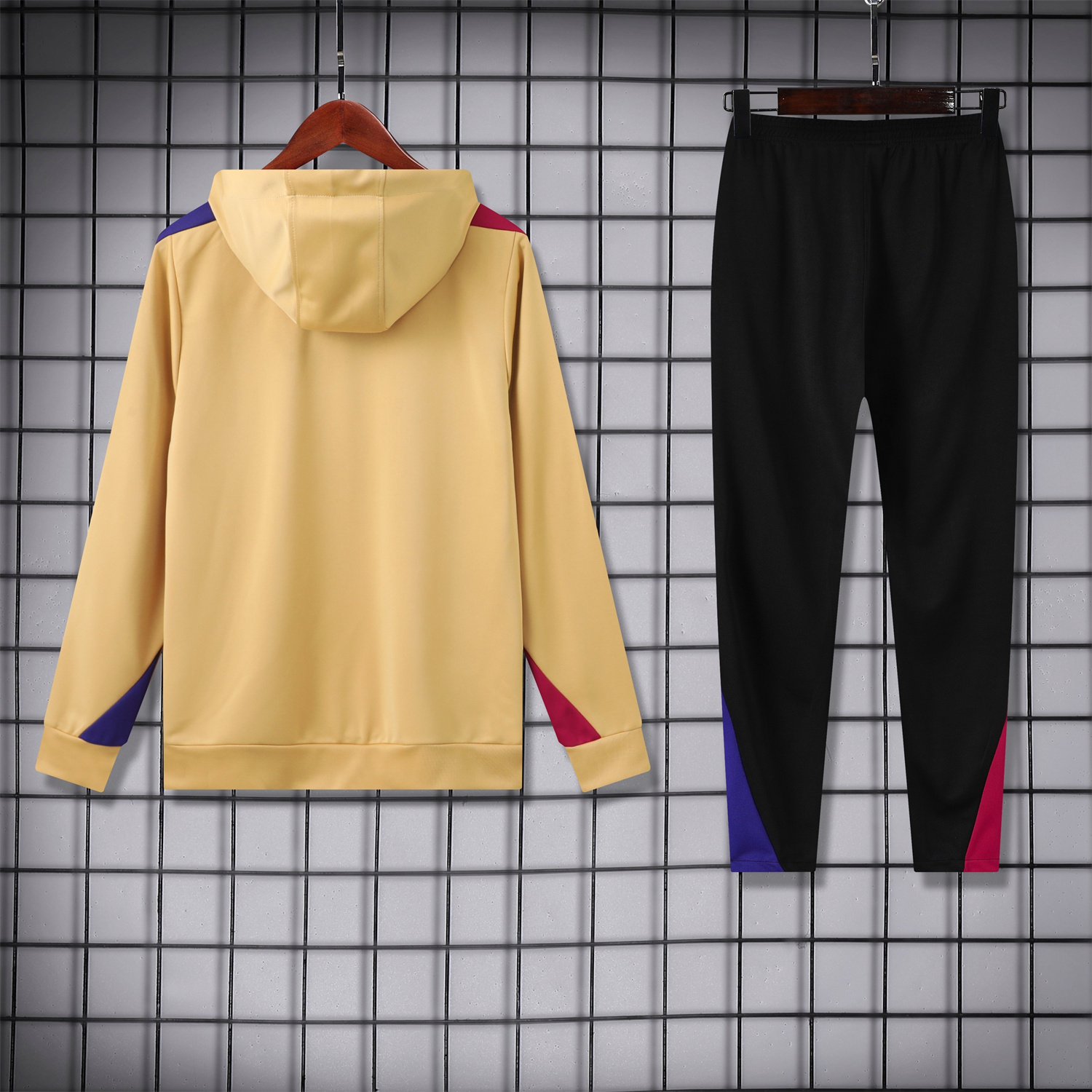 Higojerseys-Barcelona 24-25 Training Hoodie Set - Khaki Hoodie and Black Pants