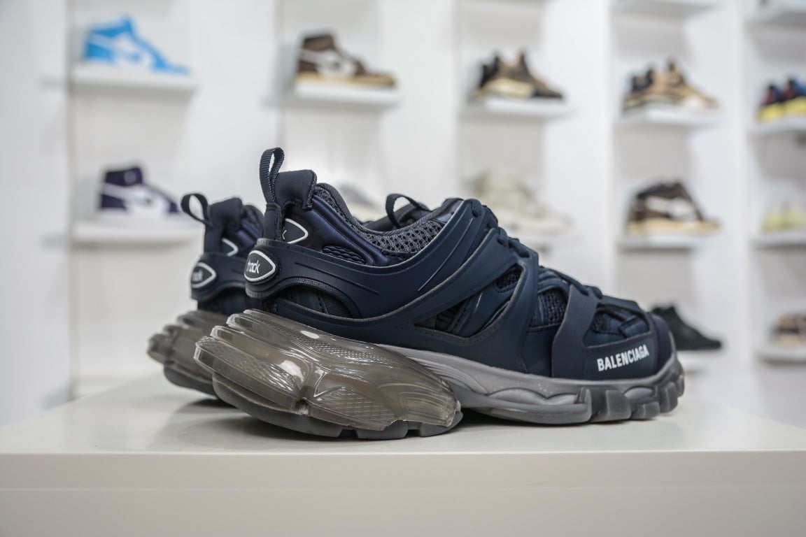 Balenciaga Track Clear Sole Sneaker in Dark Navy、mysite、Cacoeks