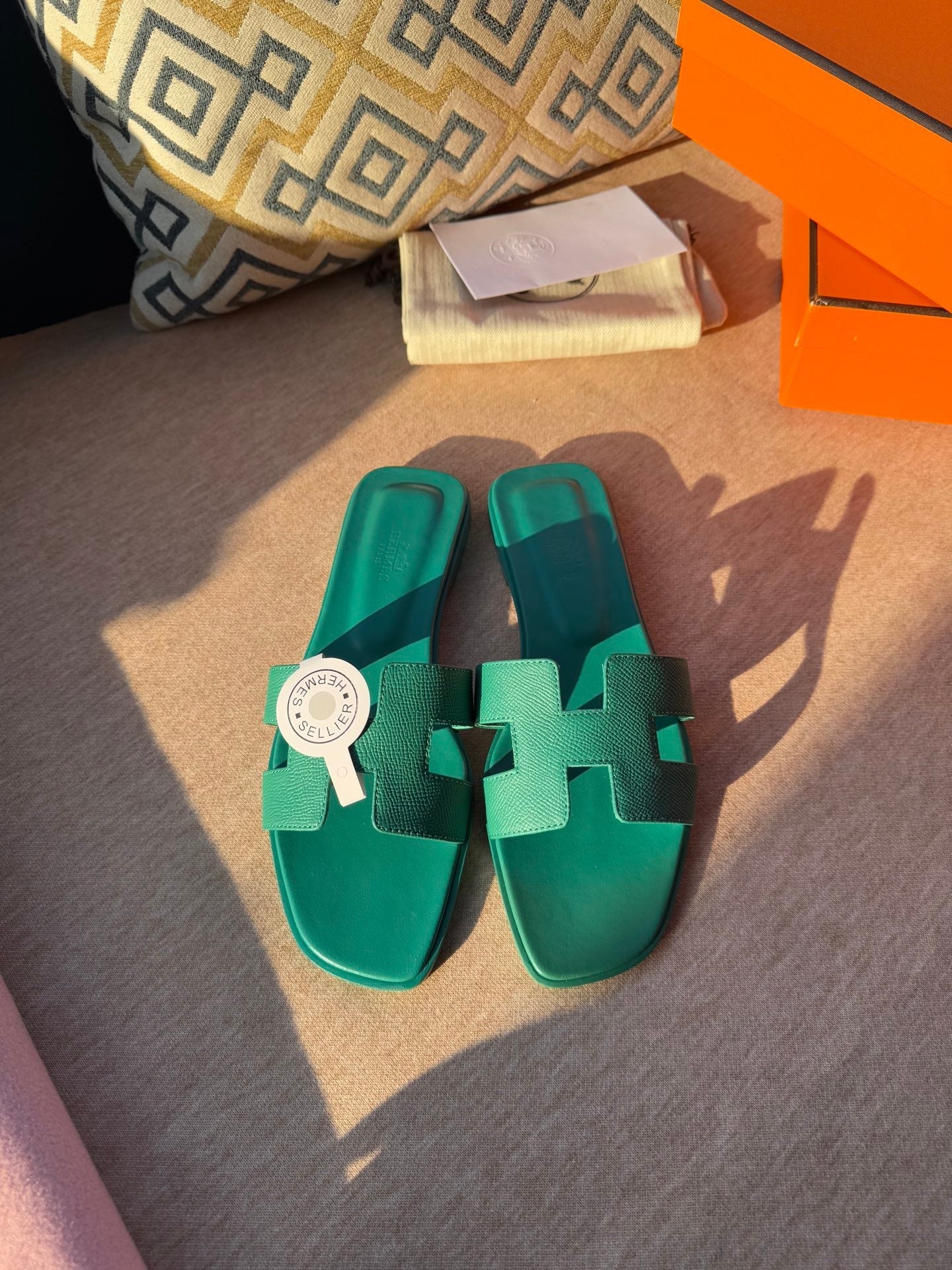 0RAN SANDALS IN PERSIAN GREEN CALFSKIN、mysite、Cacoeks
