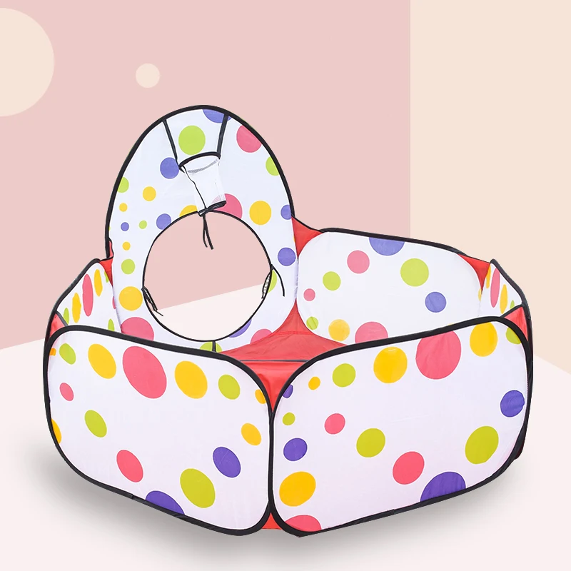 Oyun çadırı katlanabilir taşınabilir tünel üç parçalı Set sepet ile top havuzu çukurları kapalı/açık oyun evi oyuncaklar çocuklar çocuklar için