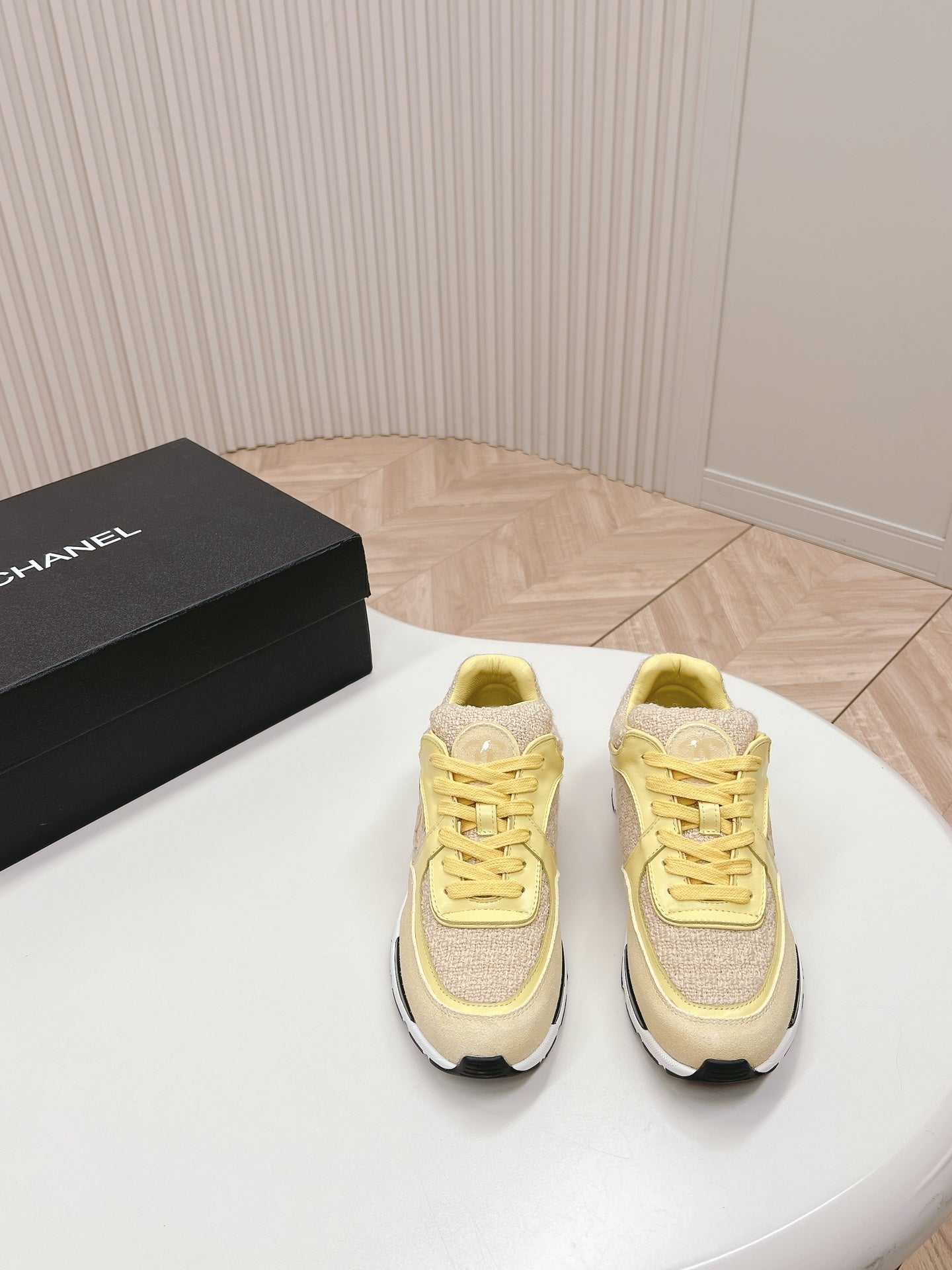 TRAINERS IN LIGHT YELLOW SUEDE AND CALFSKIN、mysite、Cacoeks