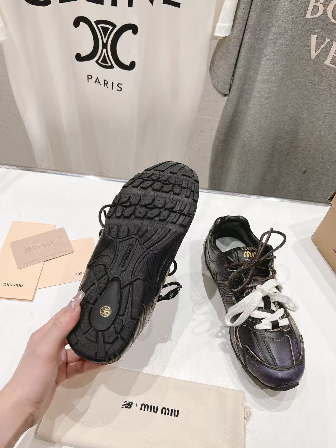 NBxMIU SNEAKER 530 IN BLACK CALFSKIN、mysite、Cacoeks