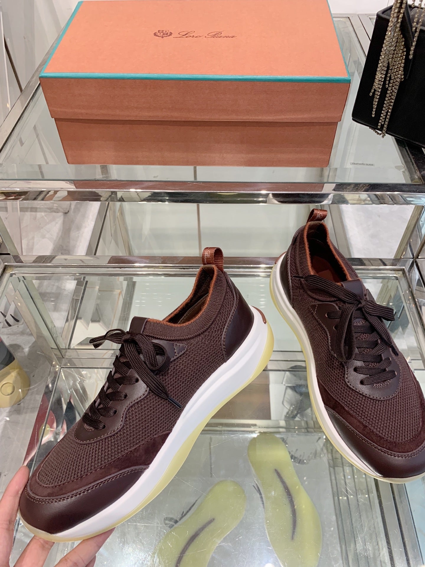 SNEAKER IN MAHOGANY RED CANVAS MIX SUEDE WITH LAMBSKIN、mysite、Cacoeks