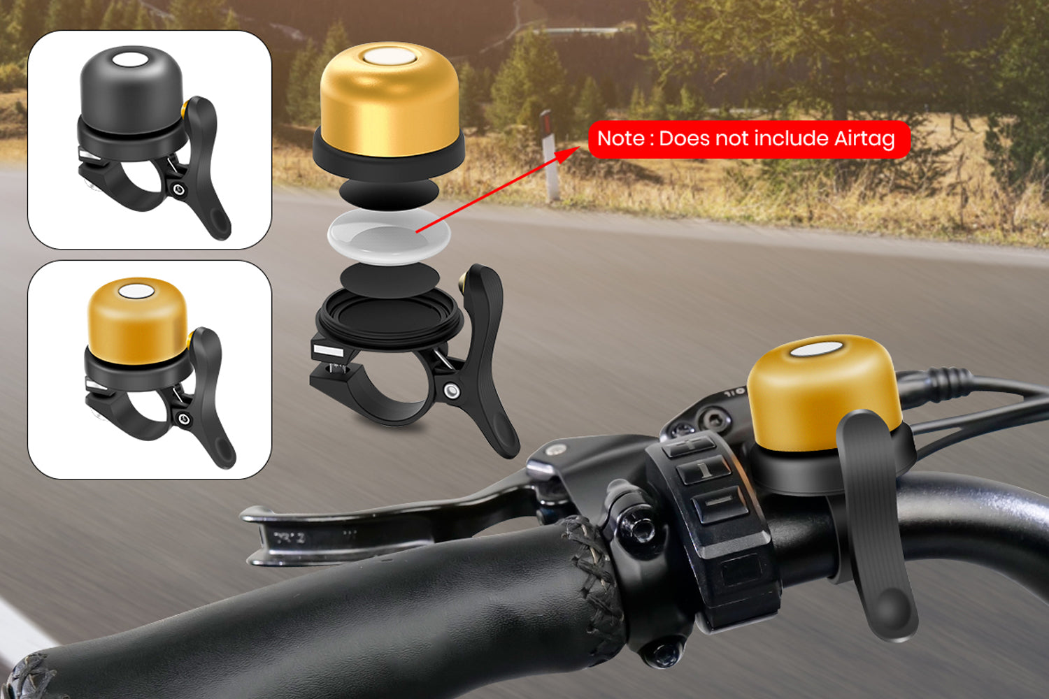 Ebike Bell, Apple AirTag Hidden Holder、mySite、bearsvspackers