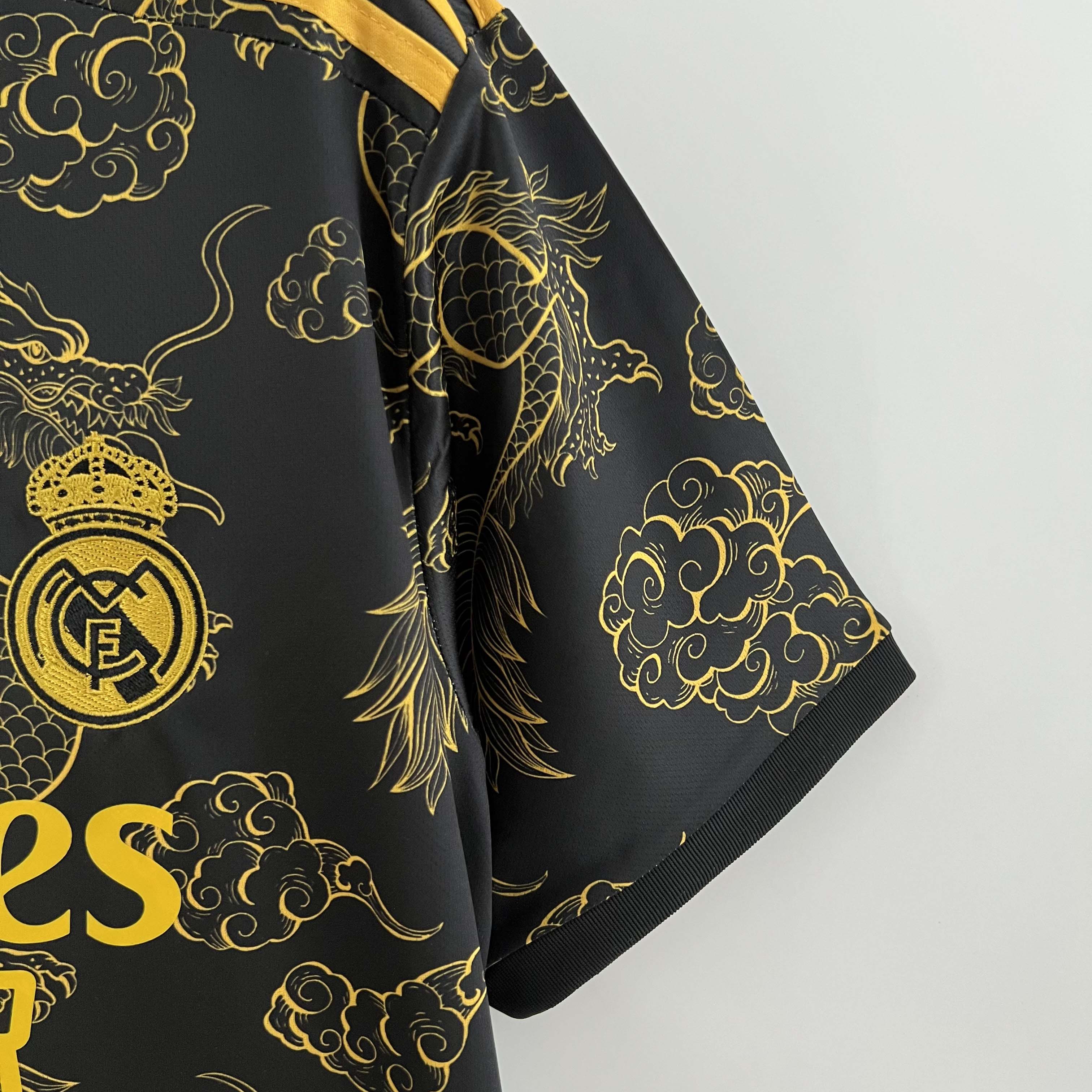 2023/2024 Real Madrid Special Edition Gold Dragon Football Shirt1:1 Thai Quality:football jersey mysite: unitedjerseyfootball 邓江浪:football