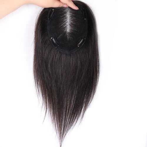 Hand Tied Swiss Lace Topper Clips in Virgin European Human Hair Piece for Women - Picture 2 of 12