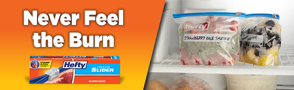 Hefty Slider Freezer Bags Quart Gallon