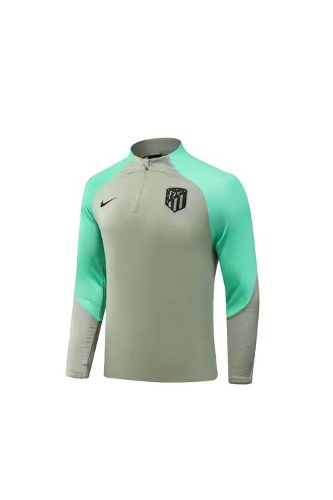 2023/2024 Atletico Madrid Half-Pull Training Suit Green 1:1 Thai Quality Set:football jersey mysite: unitedjerseyfootball 邓江浪:football