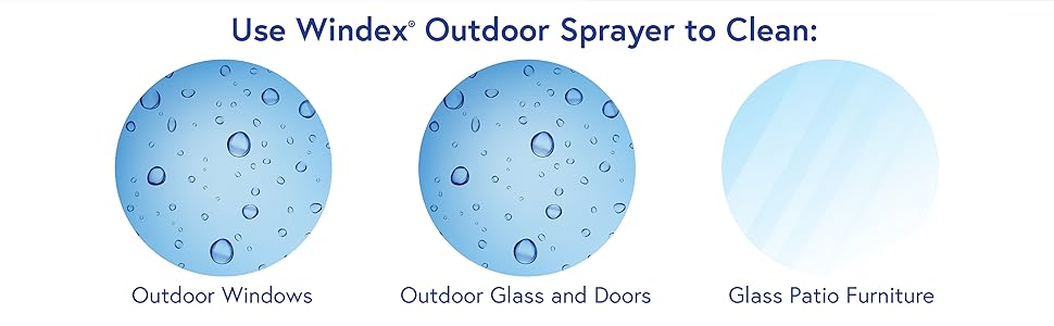 Use Windex Outdoor Sprayer to Clean: Outdoor Windows, Glass Patio Furniture