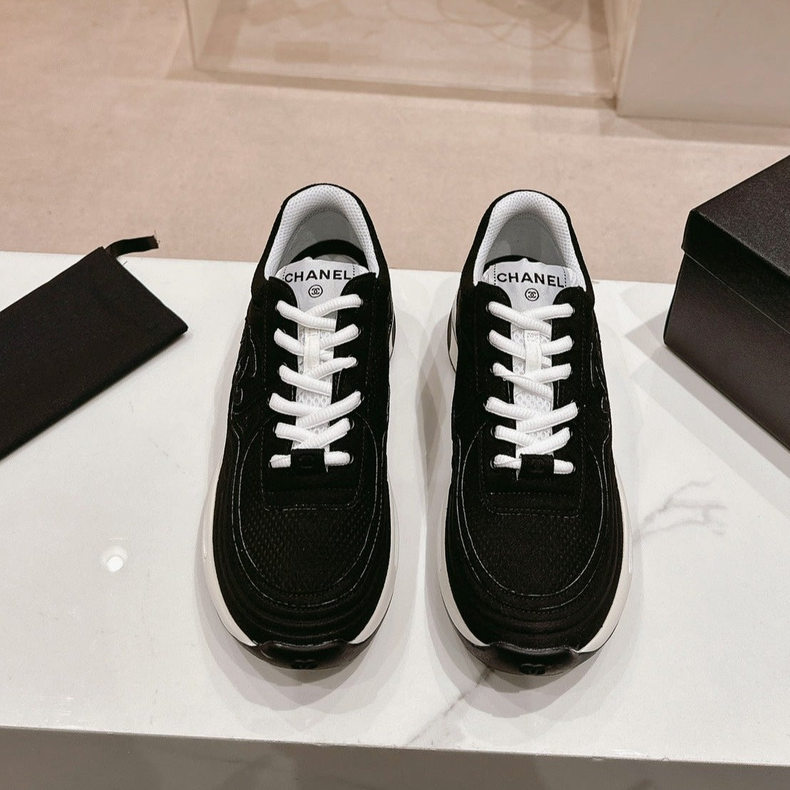 Women's Black White Sneaker Breathable mesh、mysite、Cacoeks
