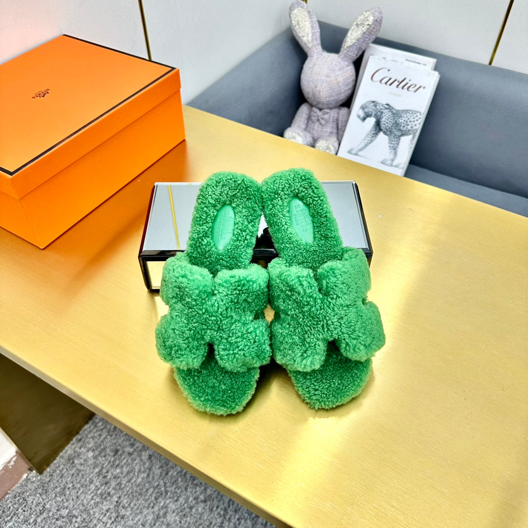 0RAN SHEARLING SANDALS EMERALD GREEN、mysite、Cacoeks