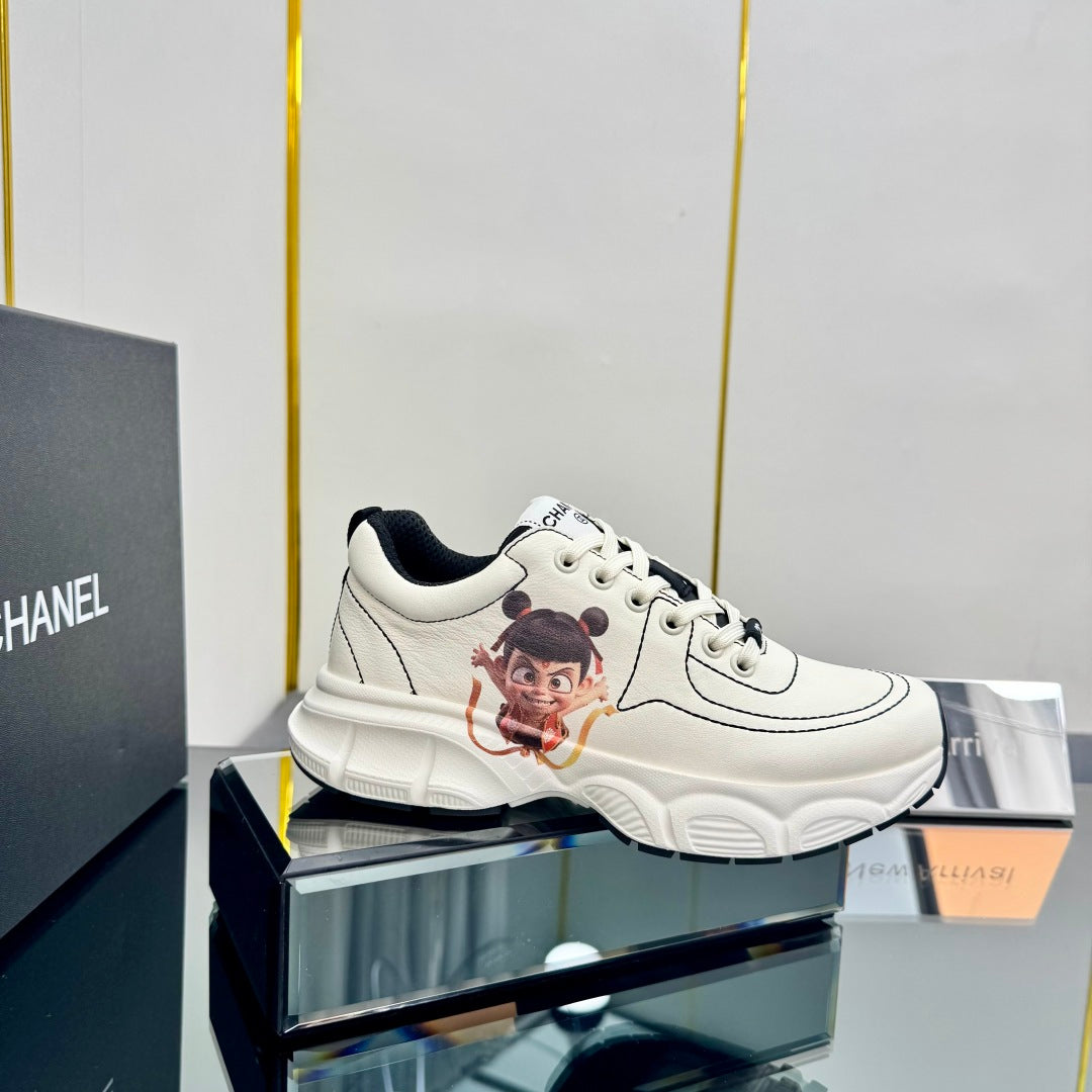 TRAINERS SNEAKER IN WHITE CALFSKIN WITH STICKER 238626、mysite、Cacoeks