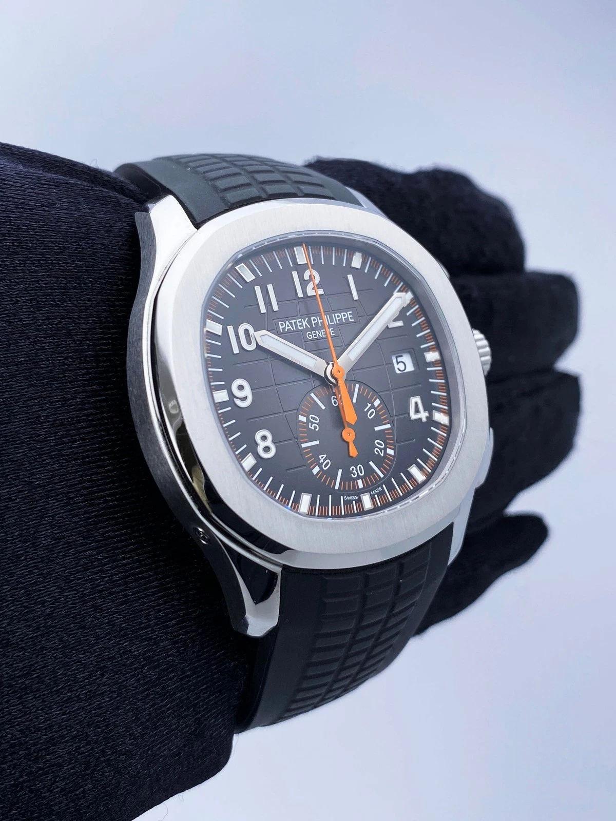 Patek Philippe Aquanaut Ref. 5968A-001 Super Clone Watch – Black Dial Steel Chronograph Fake Replica
