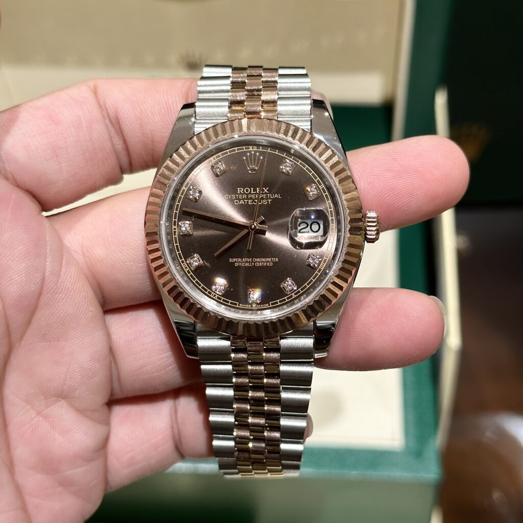 Đồng Hồ Rolex DateJust Mặt Số Chocolate Super Fake 11 EW 41mm