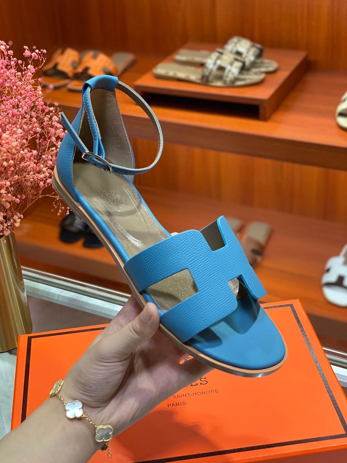 SANTORINI SANDAL CERULEAN CALFSKIN、mysite、Cacoeks