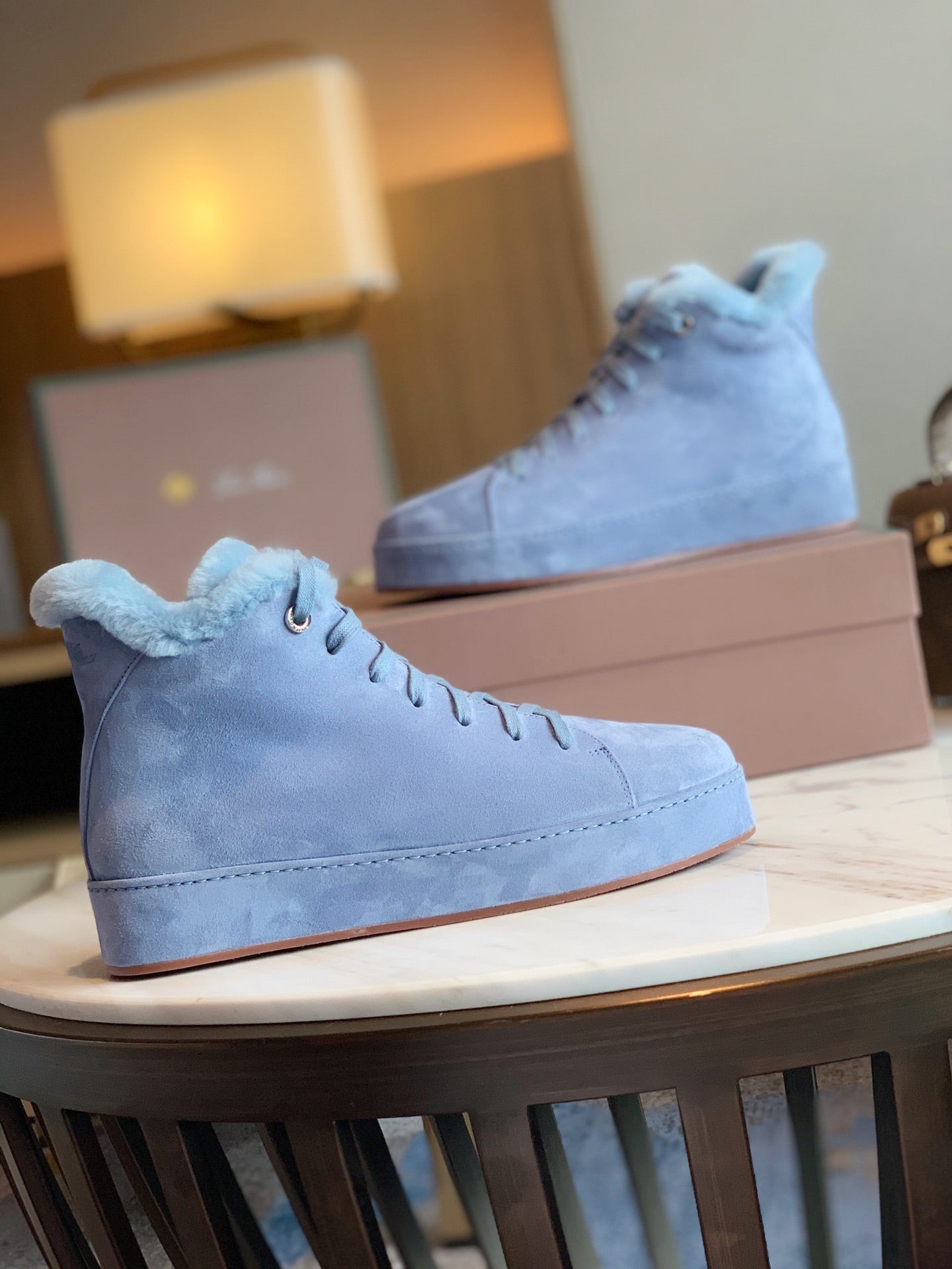 LP WINTER NUAGES HIGH SNEAKERS SAPPHIRE LAMBSKIN、mysite、Cacoeks