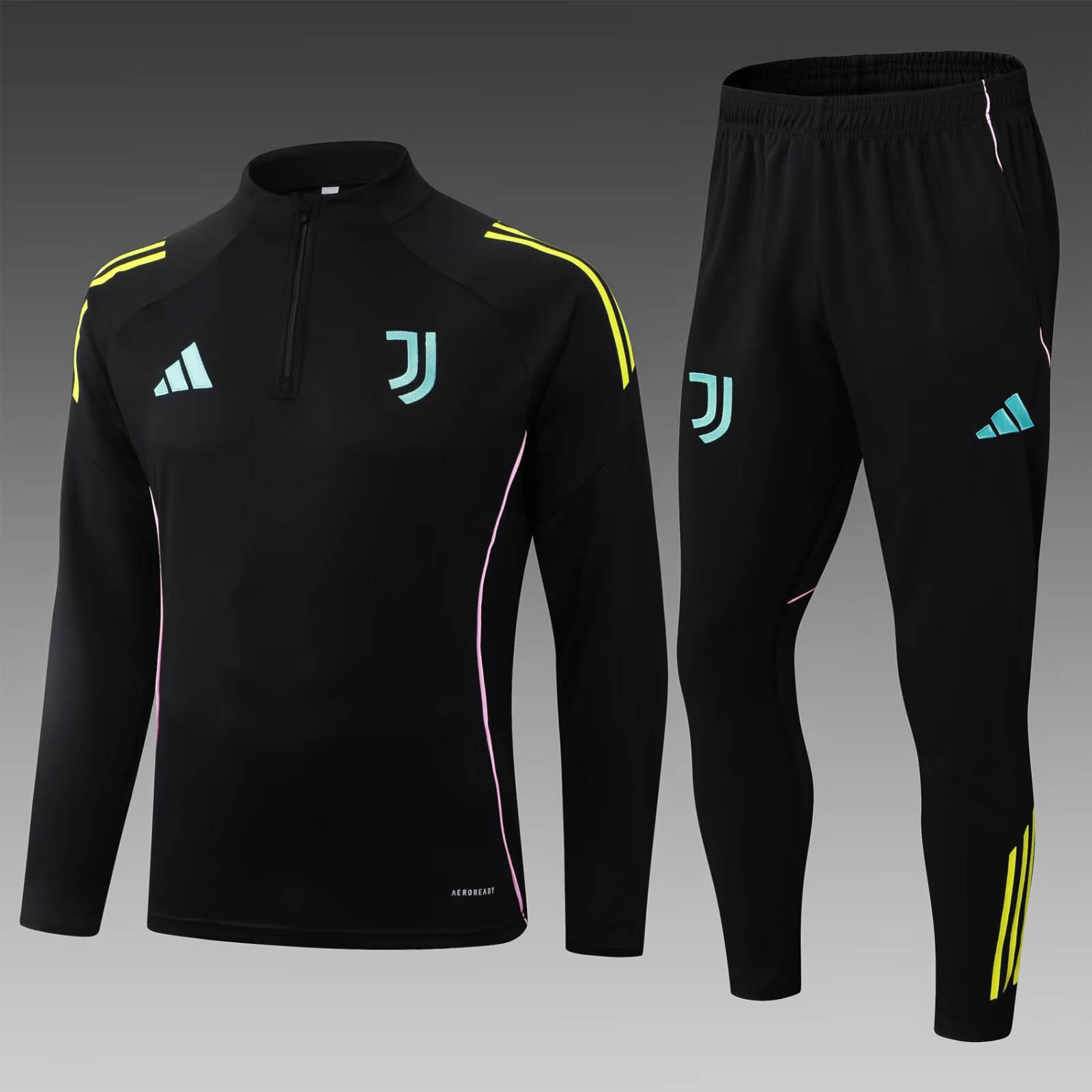 2025/2026 Juventus Half-Pull Training Suit Black Football Shirt 1:1 Thai Quality Set:football jersey mysite: unitedjerseyfootball 邓江浪:football