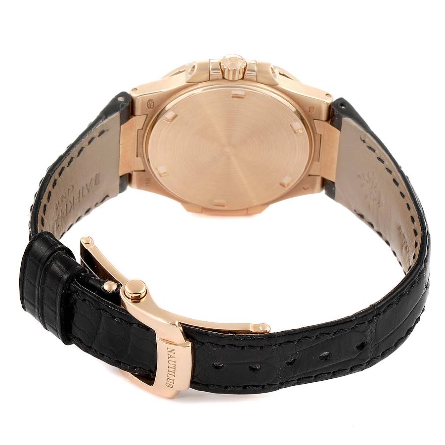 Superclone 1:1 Patek Philippe Nautilus Rose Gold Diamond Silver Dial Ladies Watch 7010-fasswatch