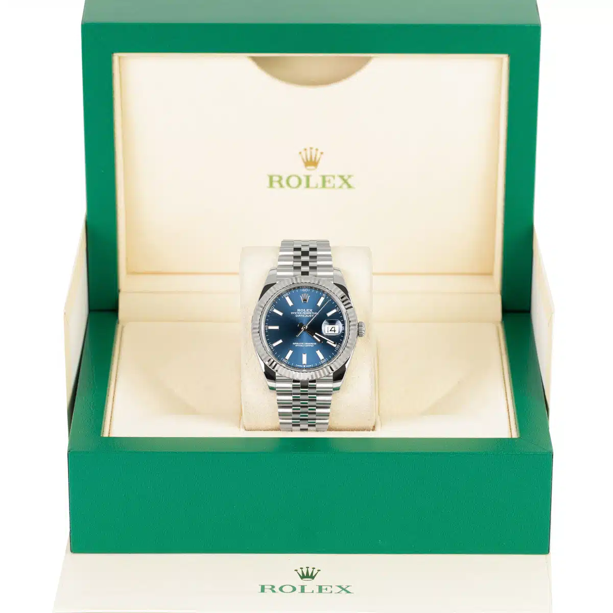 Rolex Datejust 126334-0002 Blue Index 41mm Jubilee Stainless Steel - Luxury  Watches USA