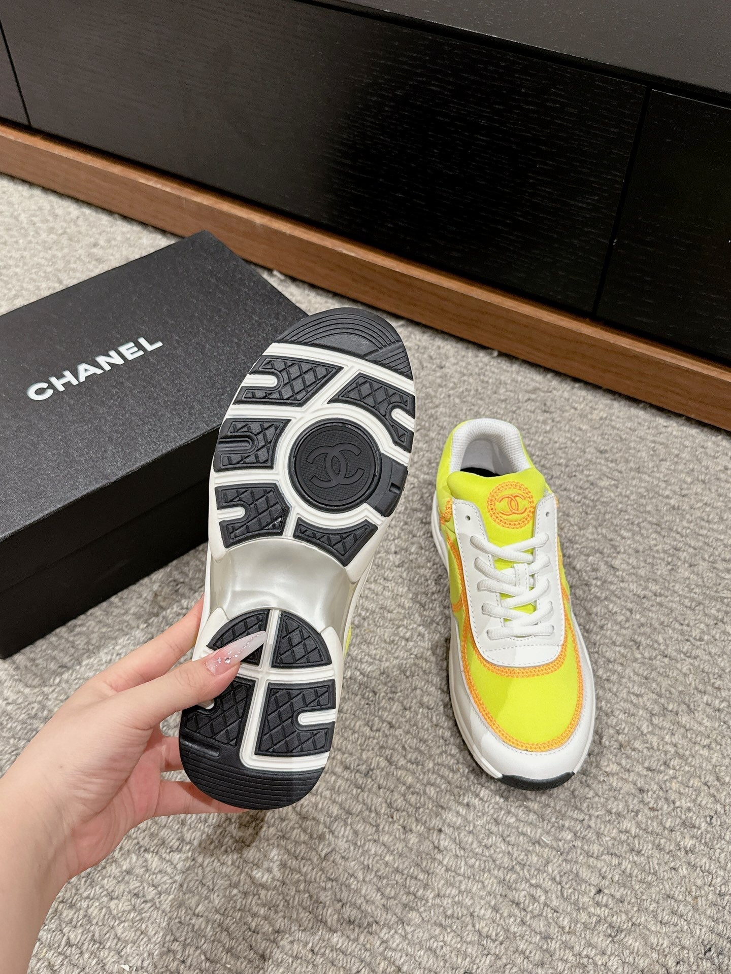 CLASSIC TRAINER IN YELLOW MIX WHITE FABRIC、mysite、Cacoeks