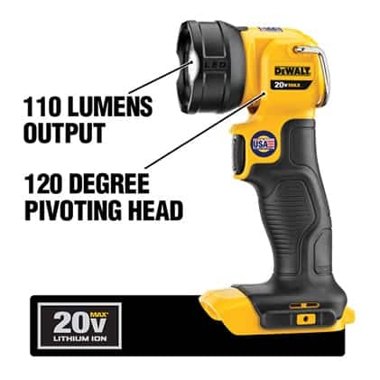 The LED Flashlight has a pivoting functionality, is lightweight and has a ring hook for hanging. The LED Flashlight has a pivoting functionality, is lightweight and has a ring hook for hanging.