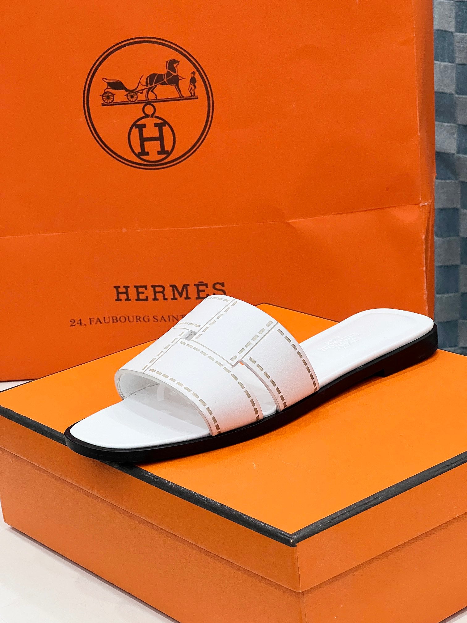 IDIOMA SANDAL IN WHITE CALFSKIN、mysite、Cacoeks