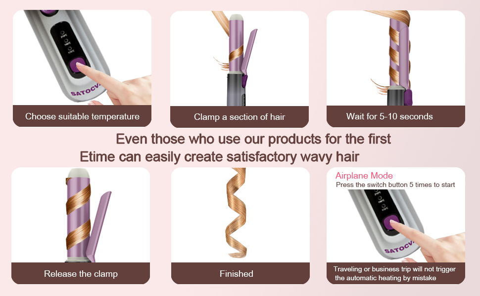 Curling Iron Travel Hair Curlers Curls Waves Hair