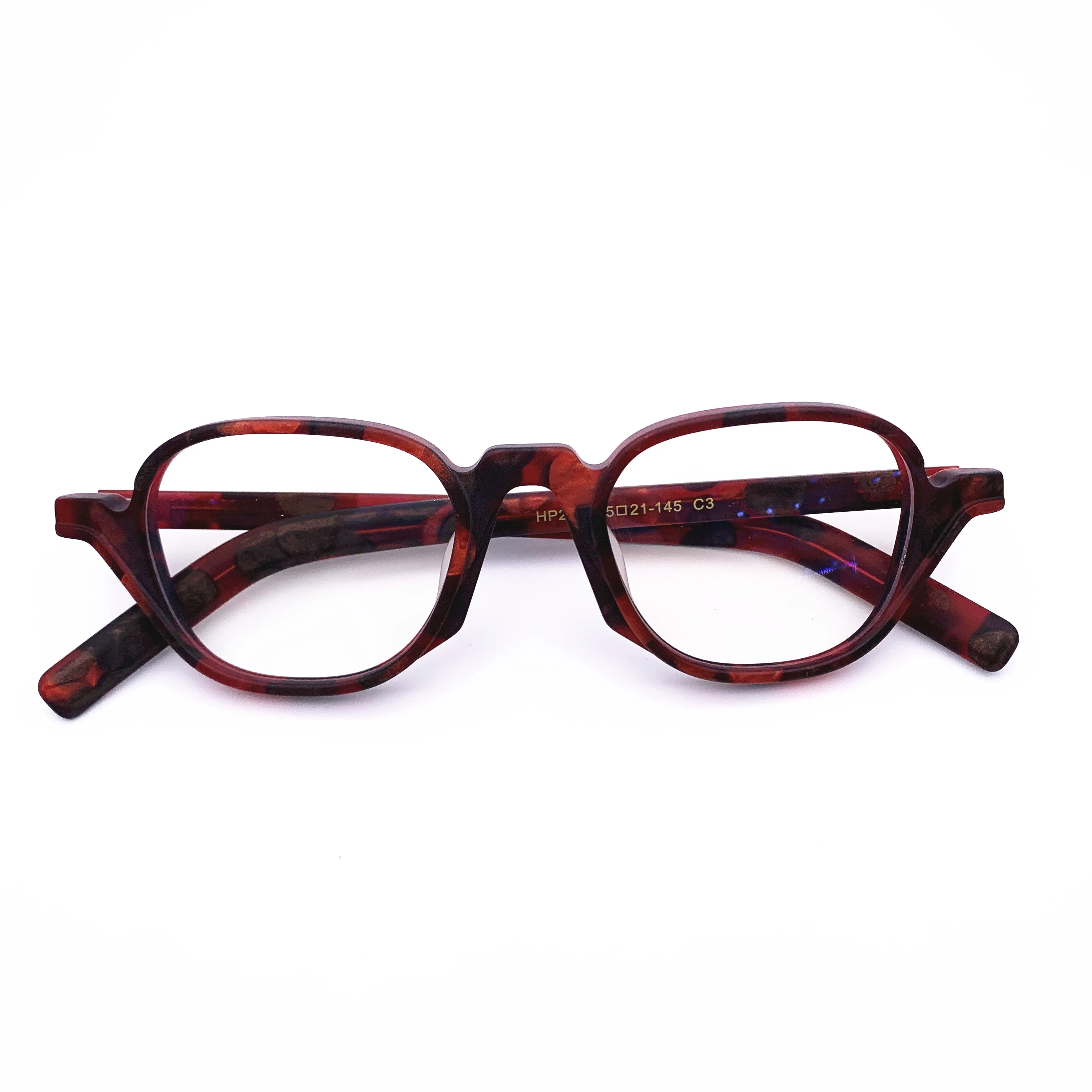 Belight Optical Fancy Irregular Shape Men Women Vintage Retro Matt Acetate Design Spectacle Frame Precription Lens HP233