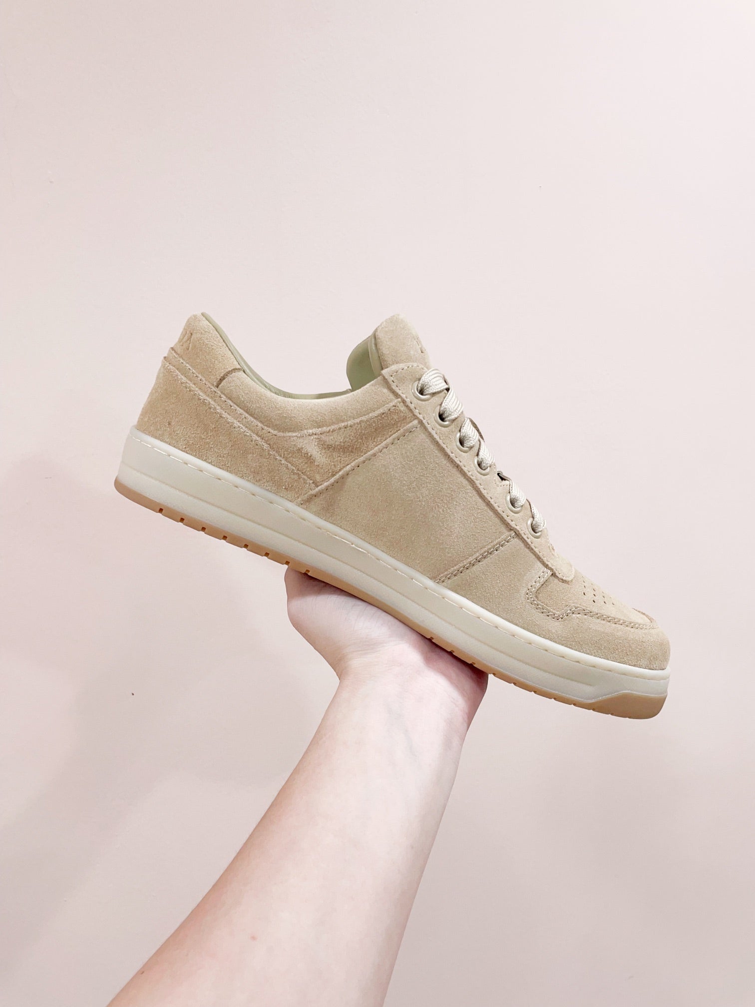 PRA DOWNTOWN PERFORATED SNEAKERS BEIGE SUEDE、mysite、Cacoeks