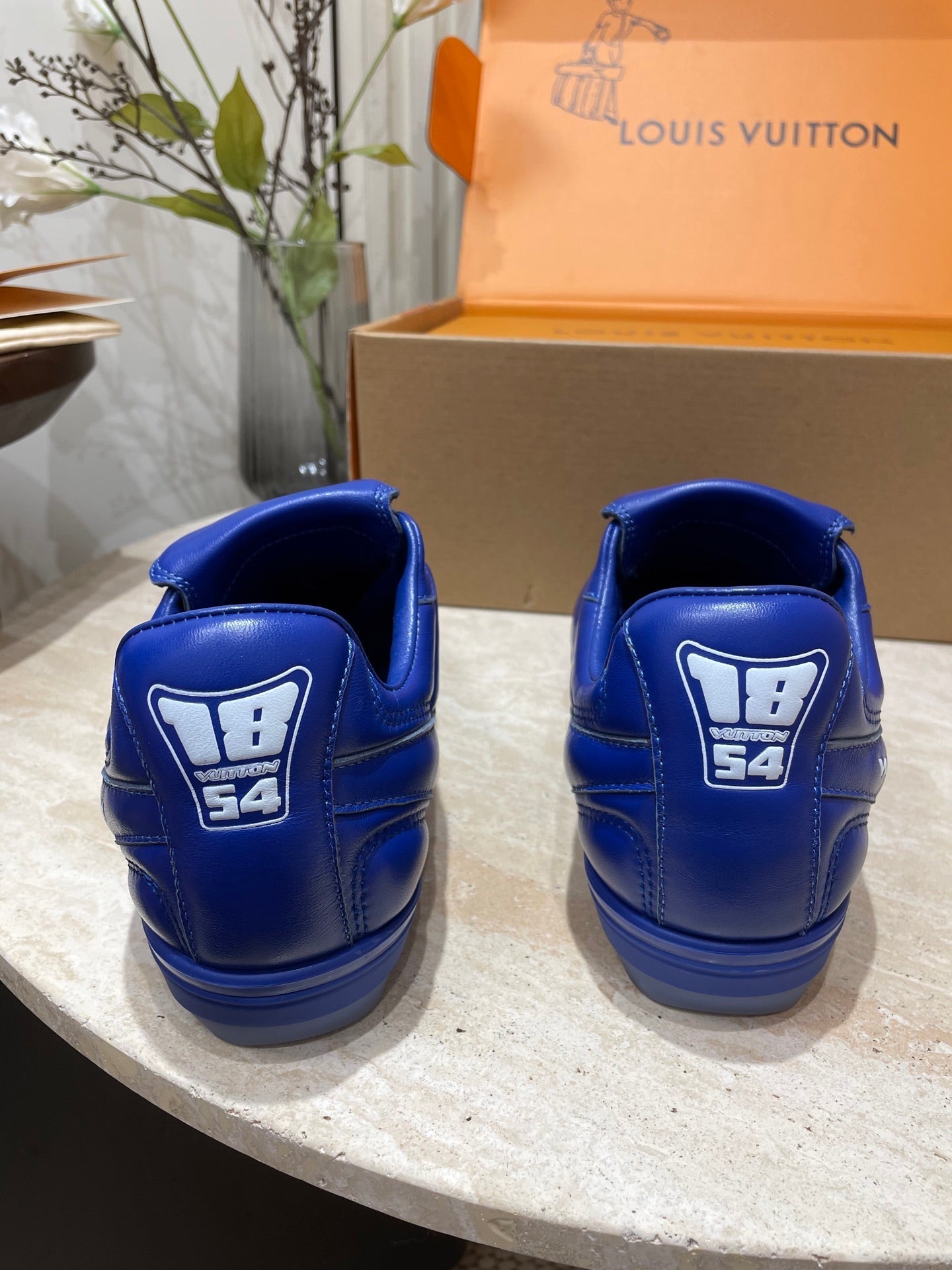 FOOTPRINT SOCCER SNEAKER IN COBALT BLUE CALFSKIN、mysite、Cacoeks