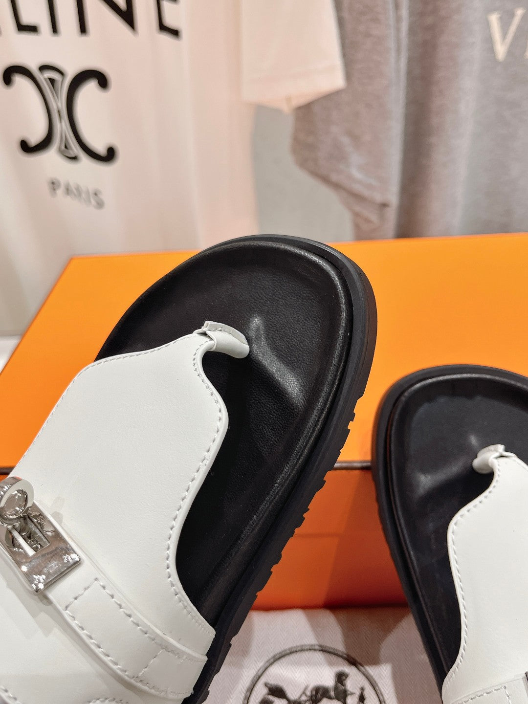 EMPIRE SANDAL BLACK MIX WHITE CALFSKIN、mysite、Cacoeks