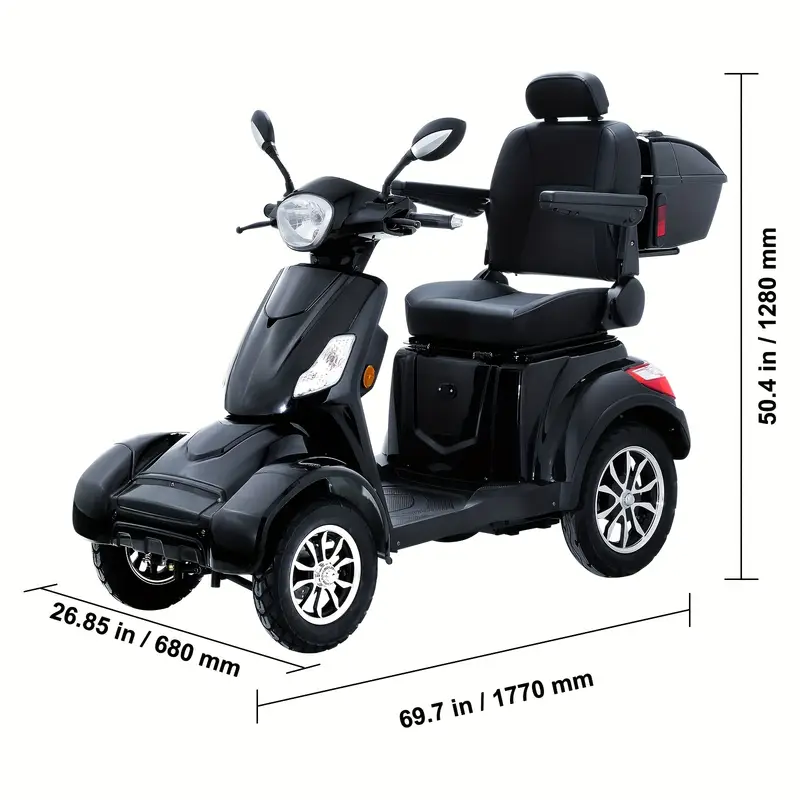 四轮重型休闲助行车 500磅 31 miles 短座椅 美插 110v 详情 0