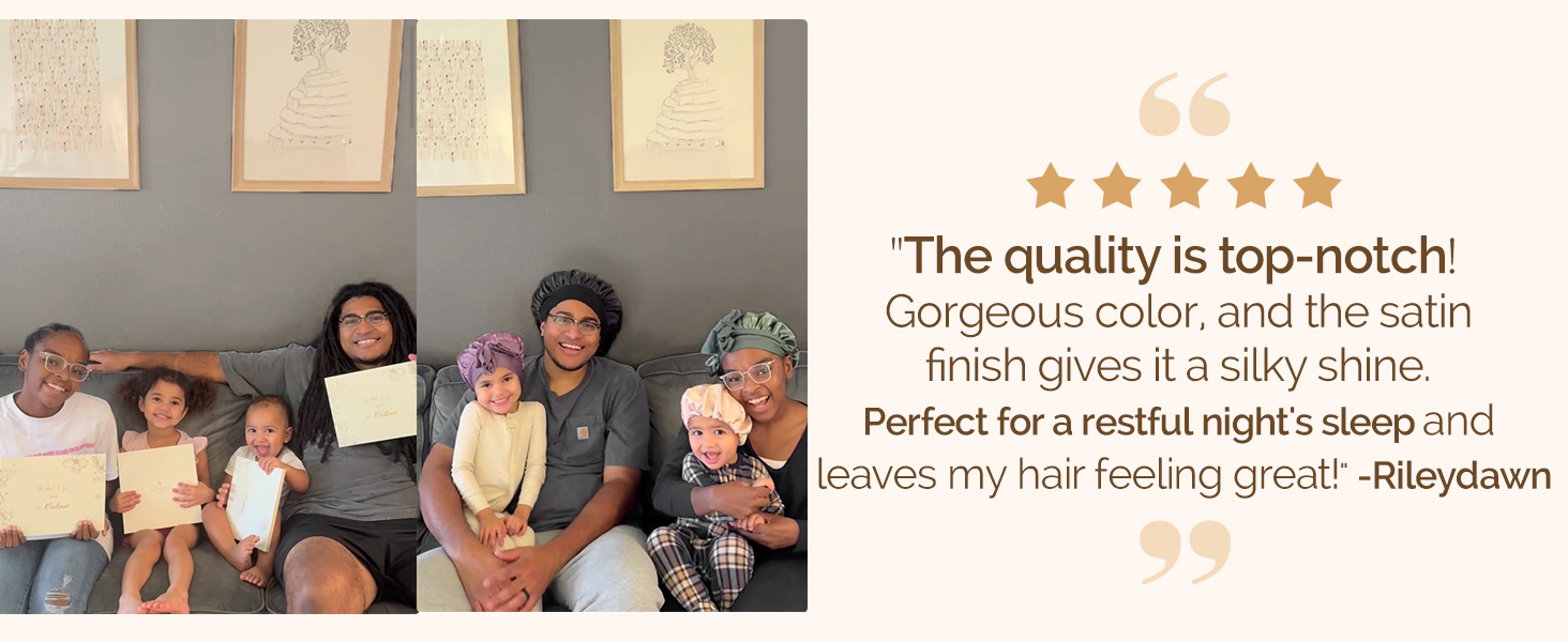 satin silk bonnet for whole family
